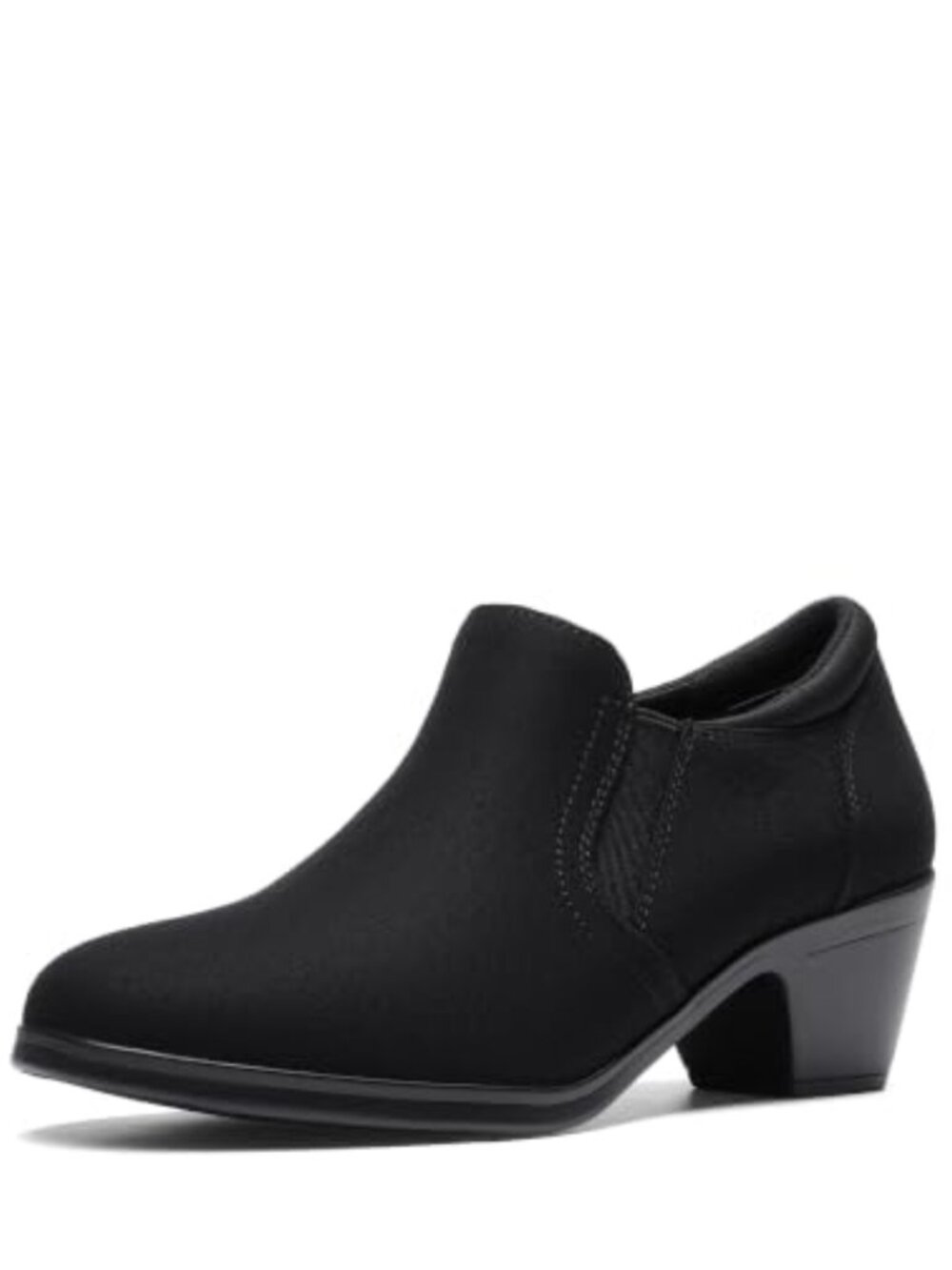 Women's Faux Suede Block Heel Pumps Zip Dress Shoes Work Business